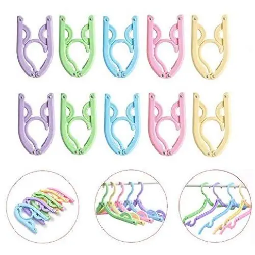 Folding Travel Hangers, Collapsing Clothes Hangers - 3 Section Design, Space Saving and Lightweight, Non-Slip Standard Windproof Coats/Jackets/Shirts/Skirts/Socks Hangers for Travel Camping Folding Travel Hangers, Collapsing Clothes Hangers - 3 Section Design, Space Saving and Lightweight, Non-Slip Standard Windproof Coats/Jackets/Shirts/Skirts/Socks Hangers for Travel Camping
