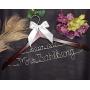 Personalized Wedding Hanger with Name and Date, Wood and Wire Hangers for Brides