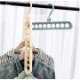 10pcs Random Color Multi-Function 9-Hole Sliding Clothes Hanger Sorting Drying Rack Hook Organizer 3D Space Saving Hanger Magic Hanger with Hook