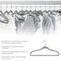 Elama Home ELH100GREY 100 Piece Set of Velvet Slim Profile Heavy Duty Felt Hangers with Stainless Steel Swivel Hooks in Gray, Grey Elama Home ELH100GREY 100 Piece Set of Velvet Slim Profile Heavy Duty Felt Hangers with Stainless Steel Swivel Hooks in Gray, Grey