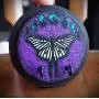 Mini Purple and Black Luna Moth Holo Lunar Moon Phases Hand Made 2 Hook Jewelry Key Hanger Organizer.