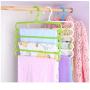 ECYC Multi Bar Pants and Trouser Hanger 5 Layers Towels Clothes Apparel Hangers Racks Space Saving,White