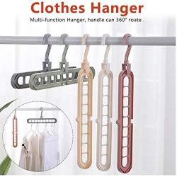 360 Degree Rotation 9 Holes Storage Racks Multifunction Multiport Plastic Clothes Drying Rack Scarf Clothes Hangers 10pcs Random Color