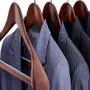 TRIXES 5PC Wooden Hangers ?Clothes Suits Coat Hangers ? Stylish Dark Oak ? Non-Slip ? with Trouser Bar ? Wide Shoulder ? Swivel Hook - Color Brown -45cm
