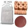 DAYSLIVES 40 Pack Cedar Wood Rings 100% Natural Cedar Hangers Blocks for Clothes Storage Closets Drawers(Diameter 4cm)