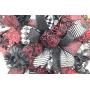 Halloween Bride and Groom Door Hanger, Skeleton Wedding Wreath, Red and Black Wedding Decor