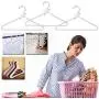 5Pcs Clothes Hanger Plastic Pearl Beaded Bow Clothes Dress Coat Hangers Closet Coat Storage Organizer Dry Rack Random Color