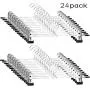 Pants Hangers - Skirt Hangers 24 Pack Skirt Metal Pants Hangers Chrome Skirt Hangers with Non-slip Adjustable Clips Space Saving Pants Hanger for All Kinds of Clothes Pants