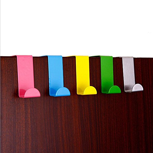 yueton Door Hooks, Stainless Steel Bathroom Kitchen Cabinet Reversible Over Door Hook Clothes Towels Swim Shirts Bag Hanger Holder,4 Pieces or 2 Pair Randomly Color Sent Fit 3/4" or 1-1/2" Thickness yueton Door Hooks, Stainless Steel Bathroom Kitchen Cabinet Reversible Over Door Hook Clothes Towels Swim Shirts Bag Hanger Holder,4 Pieces or 2 Pair Randomly Color Sent Fit 3/4" or 1-1/2" Thickness