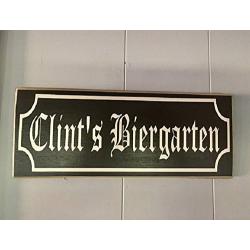 Custom BIERGARTEN 14x6 (Choose Color) Add Name Rustic Shabby Chic Sign Wall Welcome German Hanger Willkommen Oktoberfest Home Garden Custom