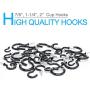 36PCS Cup Hooks Kit, 3 Sizes Vinyl Coated Screw Hooks, Upgrade Ceiling Hooks for Hanging Plants & Flower Baskets, Multipurpose Screw in Hooks for Indoors Outdoors Use - 7/8'', 1-1/4'', 2'' (Black)