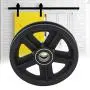 Sliding Door Pulley, Sliding Barn Door Hardware Hanger 2pcs American Barn Door Hanging Rail Pulley Track Carbon Steel Roller Kit Black
