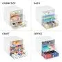 mDesign Plastic Accessory 3 Drawer Cube Boxes Storage Organizer Station for Baby/Kids Bedroom, Changing Table, Nursery or Playroom - Organization for Diaper Creams, Ointments, Supplies - White/Clear
