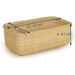 Teng Tian Basket Storage Basket Square Boxes Desktop Organizer America White Wood Imported Indonesian Rattan Casual Style,