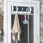 Dseap Over The Door Hook Hanger - 5 Tri Hooks, Heavy Duty Over The Door Towel Rack Coat Rack for Clothes Hat Towel, White