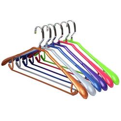 PeiQiH Shirt No-Trace Clothes Hangers, 10 Pack Rubber Coating Wide Shoulder Space Saving Durable Heavy Duty Suit Hangers for Coats Skirt Jackets-a-ms-Purple 40x18.5x3cm