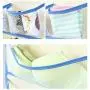 Alipher Bra Storage Bag Double Side Hanging Closet Organizer Stocking Mesh Pockets Clothes Hanging Bag with Metal Hanger (Blue)