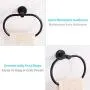 Matte Black Towel Ring, Angle Simple Stainless Steel Swivel Hand Towel Holder, Bathroom Face Towel Hanger 7.8 Inch Matte Black Towel Ring, Angle Simple Stainless Steel Swivel Hand Towel Holder, Bathroom Face Towel Hanger 7.8 Inch