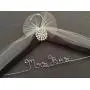 Elegant Bridal Hanger Wedding Dress Hanger with Personalized Name in Silver wire on walnut stained wood hanger