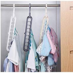 10pcs Random Color Multi-Functional 9 Holes Clothes Hanger Skirt Shirt Coat Drying Hang Rack Wardrobe Storage Organizer Space-Saving Cabide