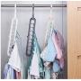 10pcs Random Color Multi-Functional 9 Holes Clothes Hanger Skirt Shirt Coat Drying Hang Rack Wardrobe Storage Organizer Space-Saving Cabide