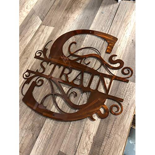 Split Letter Monogram - Personalized Monogram - Metal Home Decor - Family Name Door Hanger