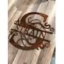 Split Letter Monogram - Personalized Monogram - Metal Home Decor - Family Name Door Hanger