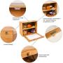 Goodpick 2-Layer Bamboo Bread Boxes 15.8" x 14" x 9.8" Large Size Bread Storage Bin on Countertop Shelf - Extra Large bread boxes for Kitchen Counter with Transparent Window, 2 More Loaf Bread Box