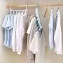 Yuqianjin 16.5inch Magic Hangers Suit Clothes Hangers，Foldable Rotary Multi-Function Drying Rack Space Saving Clothes Hangers (Color : White)