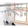 WofuL 8pcs Portable Folding Clothes Hangers with Detachable Socks Skirts Trousers Clips,Travel Camping Coat Hangers Racks