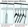 WENTS Space-Saving Hangers 5PCS Magic Clothes Hanger Organizer Rotate Anti-Skid Folding Hanger Multifunction Space Saving and Cascading Features for Drying and Storage to Family(5 Colour)