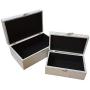 MODE HOME Silvery Glitter Wooden Jewelry Storage Boxes Decorative Treasure Boxes Set of 2