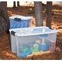 STERILITE 70 Quart/66 Liter Ultra Latch Box, Clear with a White Lid and Black Latches,