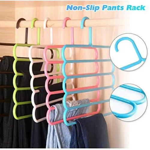 Pants Hangers Holders Multifunction Trousers Hanger Storage Rack Clothes Hanger Tie Scarfs Belt Towel Non-Slip Magic Hanger 5PC Random Color Pants Hangers Holders Multifunction Trousers Hanger Storage Rack Clothes Hanger Tie Scarfs Belt Towel Non-Slip Magic Hanger 5PC Random Color