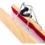 HANGERWORLD 15 Natural Wooden 9.8inch Clamp Clothes Garment Pant Skirt Hangers Felt Lining HANGERWORLD 15 Natural Wooden 9.8inch Clamp Clothes Garment Pant Skirt Hangers Felt Lining