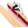 HANGERWORLD 15 Natural Wooden 9.8inch Clamp Clothes Garment Pant Skirt Hangers Felt Lining