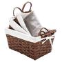 Vosson Woven Storage Basket Cube Basket Boxes for Closet Woven Baskets for Shelf Basket Bin Containers Set of 3 (Red-Brown) Vosson Woven Storage Basket Cube Basket Boxes for Closet Woven Baskets for Shelf Basket Bin Containers Set of 3 (Red-Brown)