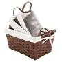 Vosson Woven Storage Basket Cube Basket Boxes for Closet Woven Baskets for Shelf Basket Bin Containers Set of 3 (Red-Brown)