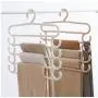 5pcs Random Color Household Multi-Layer Pants Rack Non-Slip Clothes Hanger Scarf Tie Storage Rack Wardrobe Organizer