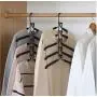 2PC Random Color 5 in 1 Multi-Layer Clothes Hangers Space-Saving Multiple Non-Slip Hanger for Wardrobe Decoration