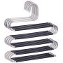 KYCPTNFJ Five S-Type Layers Trouser Hanger Hangers Space-Saving Clothes Pants Non-Slip Closet Organizer for Scarf Jeans Clothes Towels