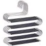 KYCPTNFJ Five S-Type Layers Trouser Hanger Hangers Space-Saving Clothes Pants Non-Slip Closet Organizer for Scarf Jeans Clothes Towels