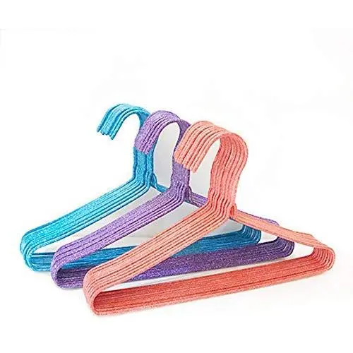 MulYeeh Home 11.5 Inch 10 Pack Plastic Hangers for Child Clothes Space Saving Tubular Hangers (Purple)