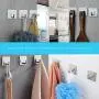 Self Adhesive Hooks, Removable Wall Hooks, Meirenda Sticky Hangers, Heavy Duty Bathroom Towel Sticky Adhesive Wall Hanging Hooks for Office Home Robe Kitchen Keys Bags 6pack (Square 6 Pack) Self Adhesive Hooks, Removable Wall Hooks, Meirenda Sticky Hangers, Heavy Duty Bathroom Towel Sticky Adhesive Wall Hanging Hooks for Office Home Robe Kitchen Keys Bags 6pack (Square 6 Pack)