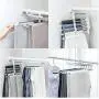 5pcs Color Random 5 in 1 Pant Rack Shelves Stainless Steel Clothes Hangers Multi-Functional Wardrobe Magic Hanger