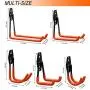 EletecPro 8 Pack Garage Wall Hooks,Steel Multi-Size Extended U-Hook for Heavy Duty Garage Storage Organizers,Bicycle Hanger Utility Hooks with Screws and Wall Anchors (8 PCS Multi-Size Set)