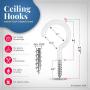 Vinyl Coated Ceiling Hooks - 2.9 inches Multipurpose Screw Hooks for Hanging Plants, Cups, Utensils, Lights, Indoor and Outdoor Stuff Vinyl Coated Ceiling Hooks - 2.9 inches Multipurpose Screw Hooks for Hanging Plants, Cups, Utensils, Lights, Indoor and Outdoor Stuff