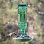 Perky-Pet 8108-2 Green Antique Bottle 10-Ounce Glass Hummingbird Feeder