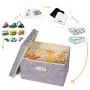 4 Pack Large Foldable Storage Boxes with Lids, Fabric Storage Cube Organizer Cloth Containers Linen Bins Baskets for Closet Clothes Clothing Nursery Kids Room Toys Baby Products Bed Room