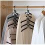 2pcs Sturdy 5 in 1 Multi-Layer Clothes Hangers Space-Saving Multiple Non-Slip Hanger for Wardrobe Decoration
